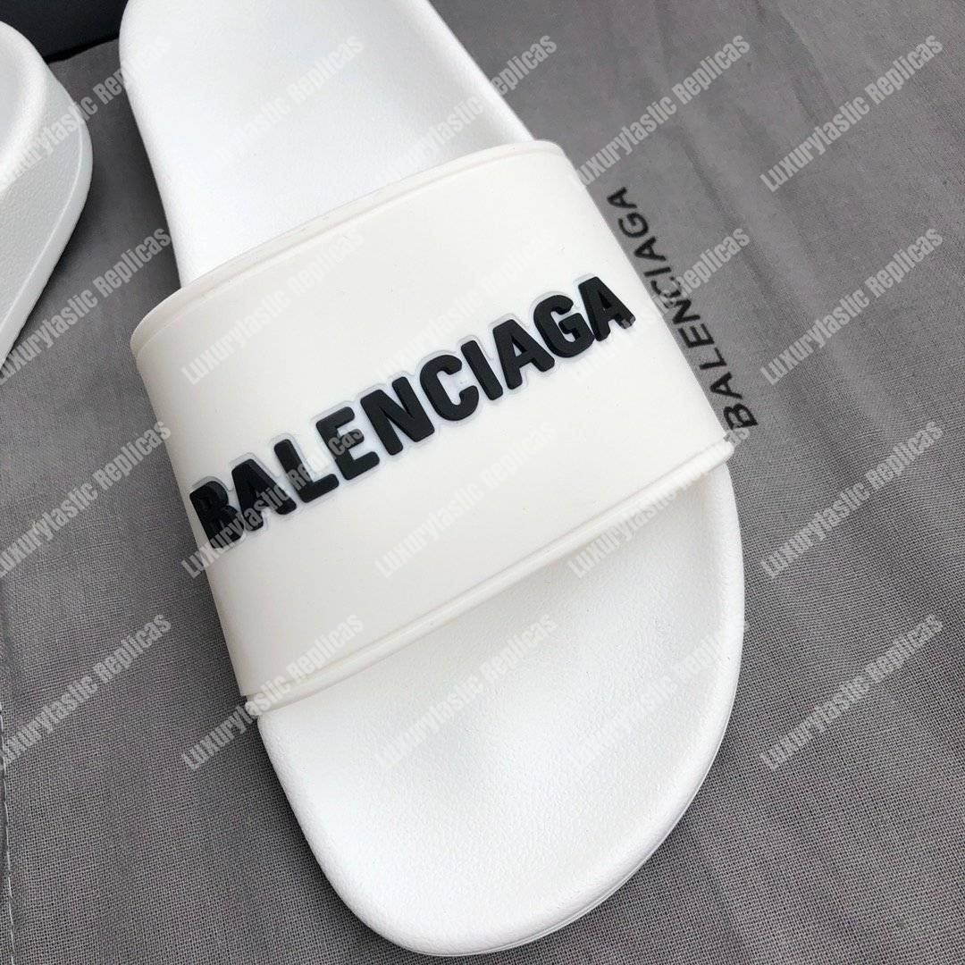 Ba*len*cia*ga pool slide sandal white/ black