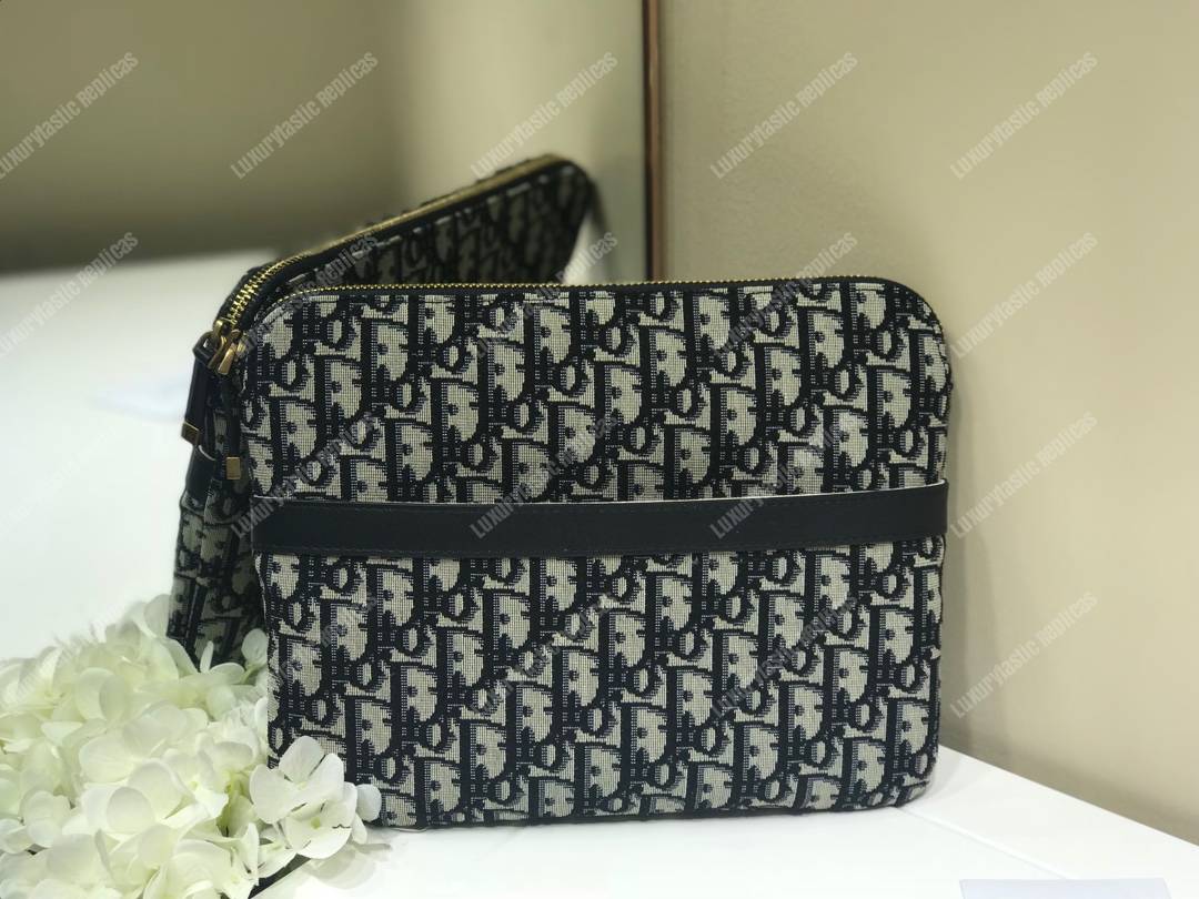 D*or travel kit in blue oblique canvas