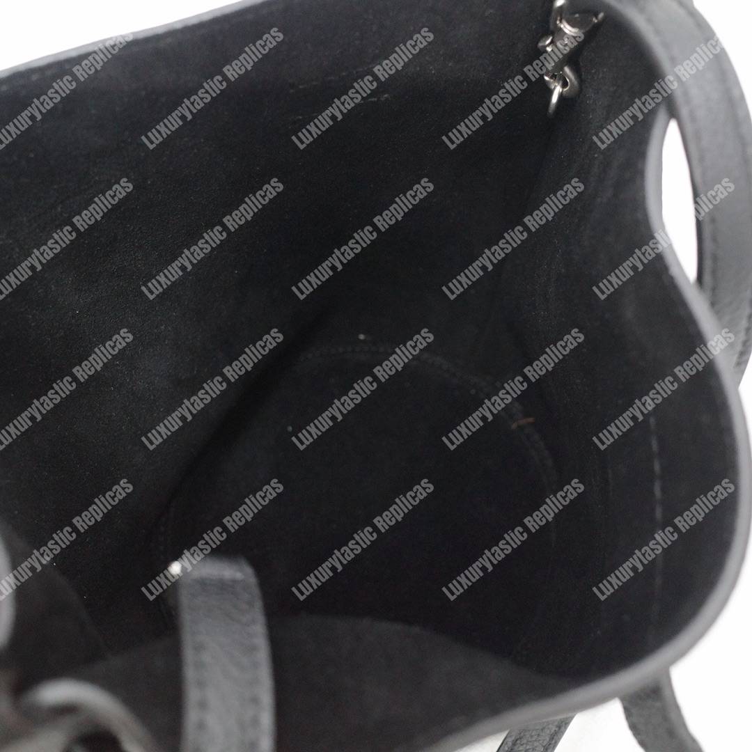 Ce**e big nano bucket in supple grained calfskin black