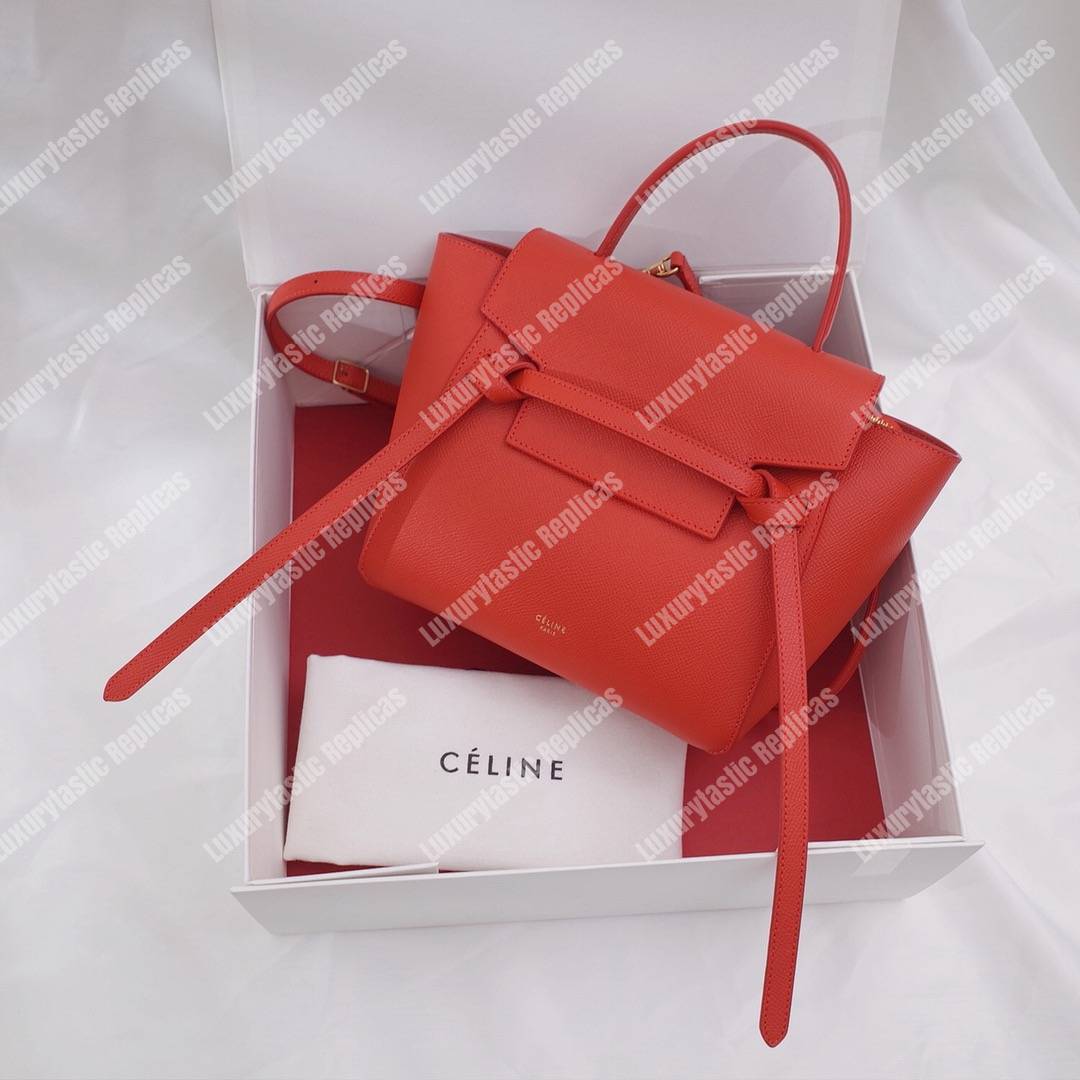 Ce**e nano belt bag in grained calfskin ruby