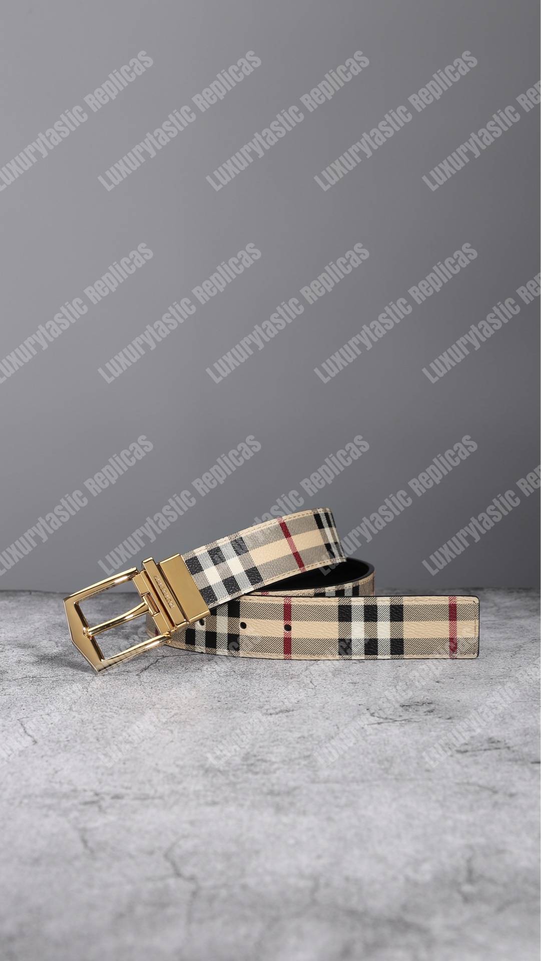 B**rry reversible vintage check leather belt