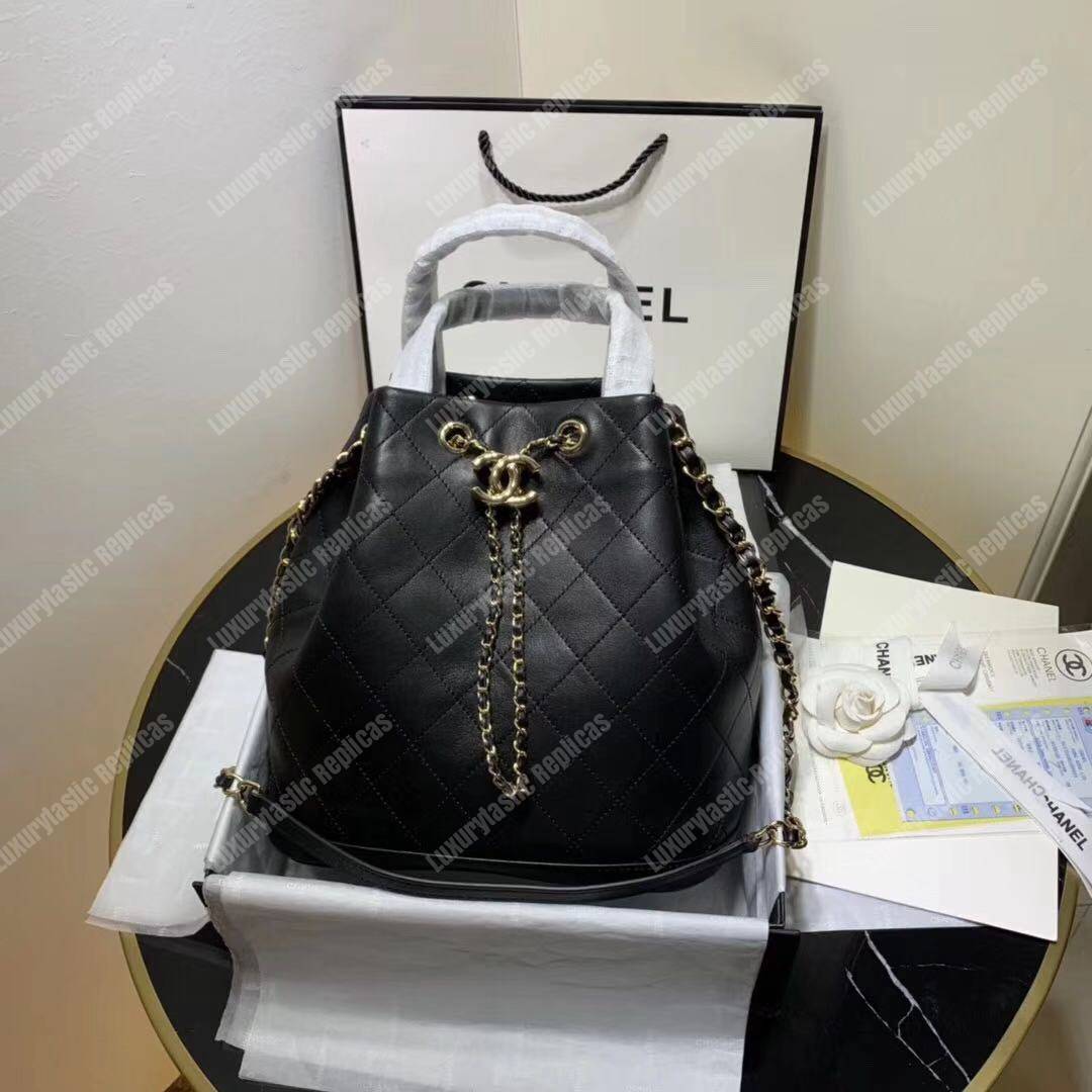 Ch*el large drawstring bag black