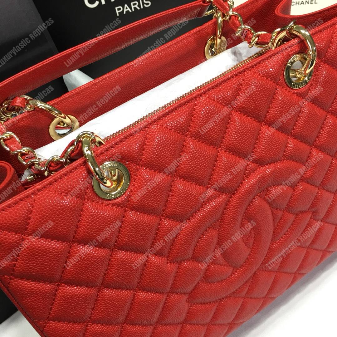 Ch*el large shopping tote red