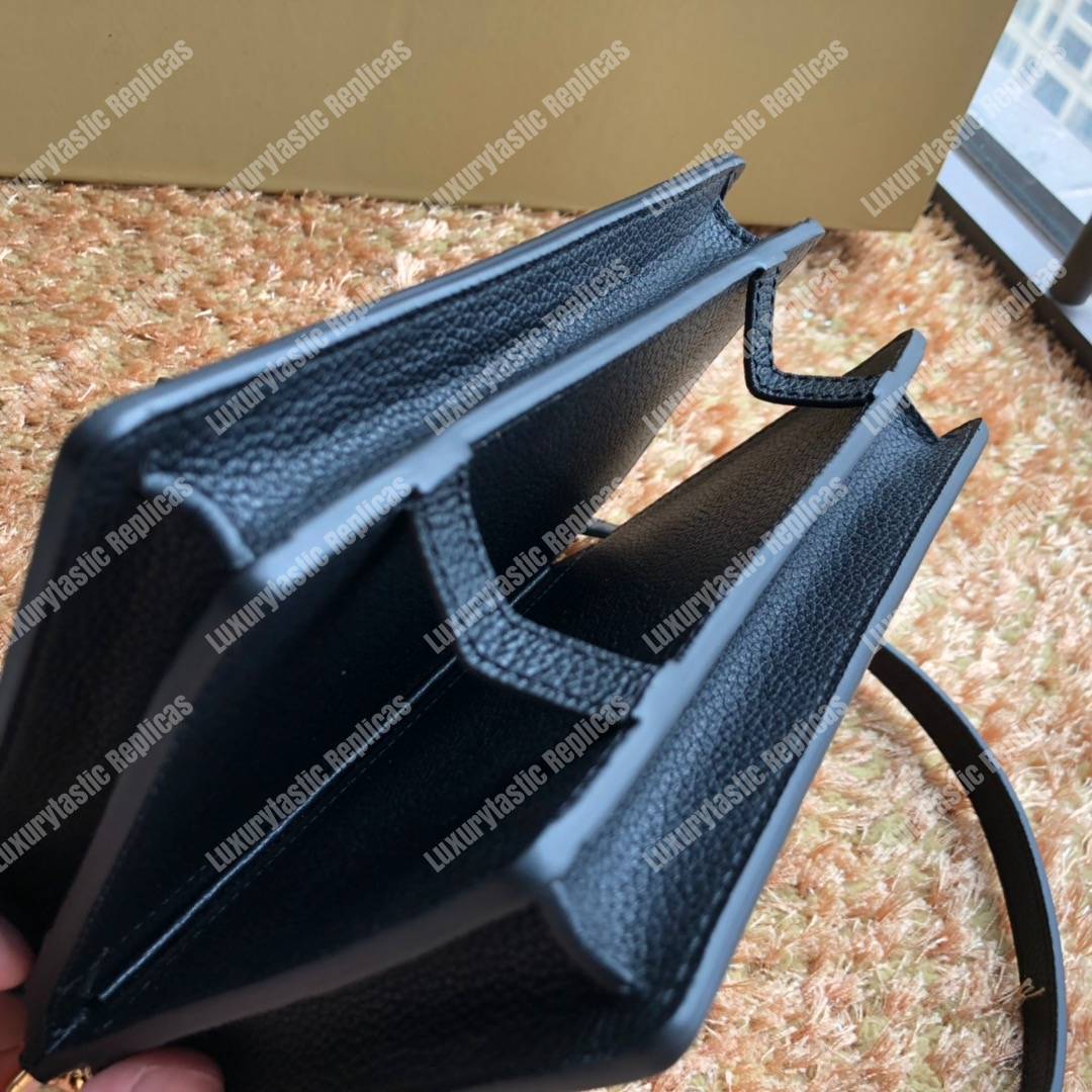 B**rry mini leather title bag with pocket detail black