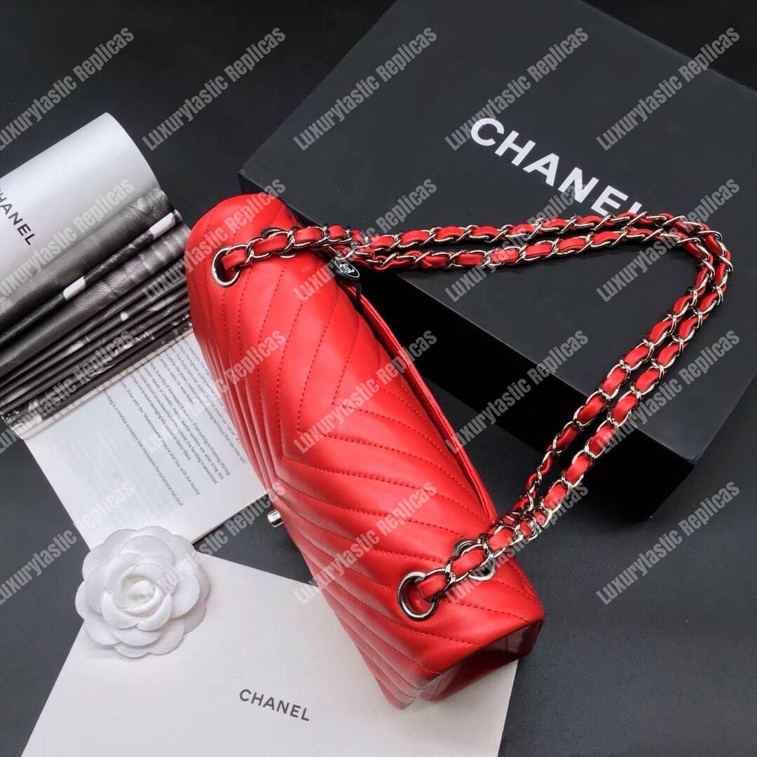 Ch*el classic medium handbag red