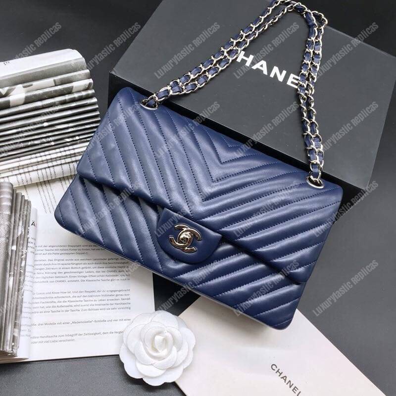 Ch*el classic medium handbag blue