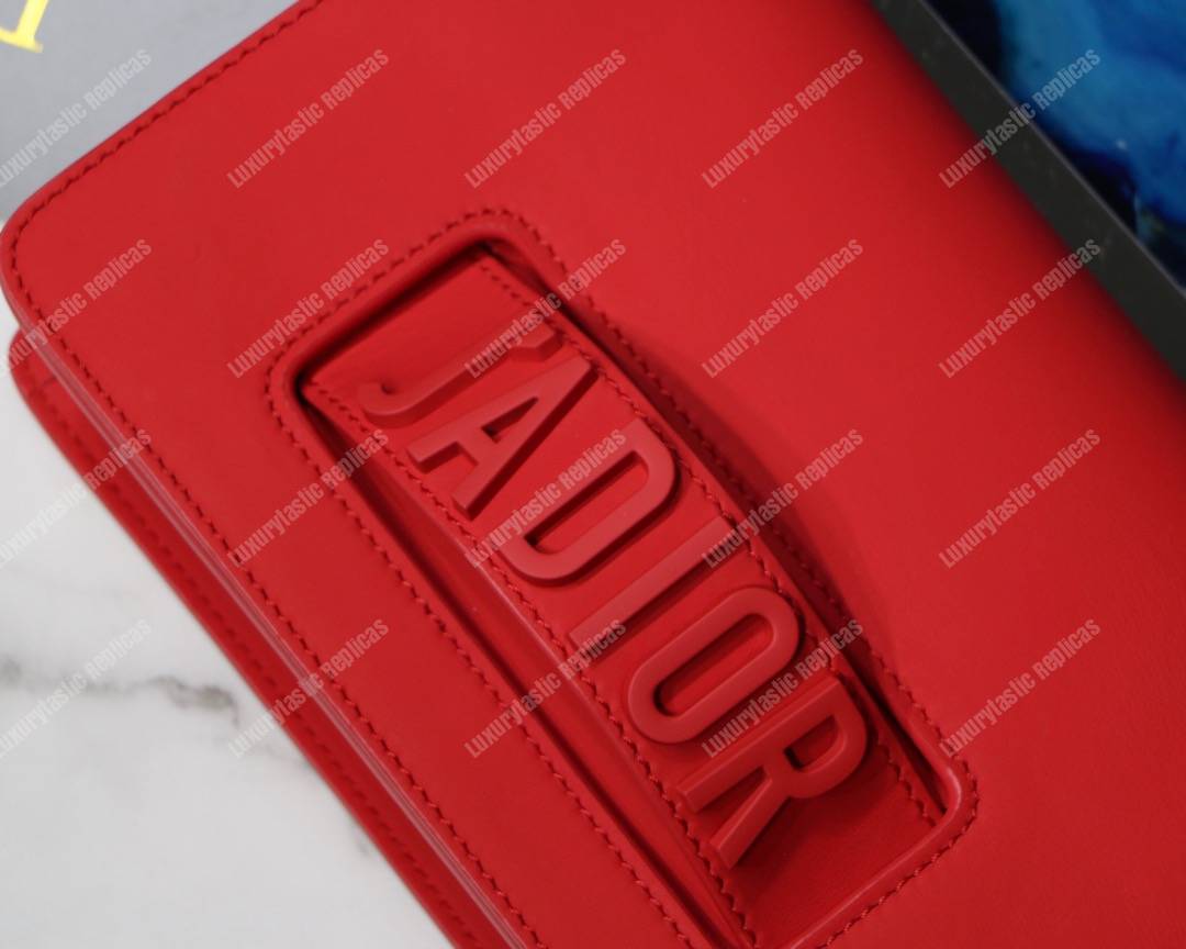 j’aD*or red ultra matte flap bag