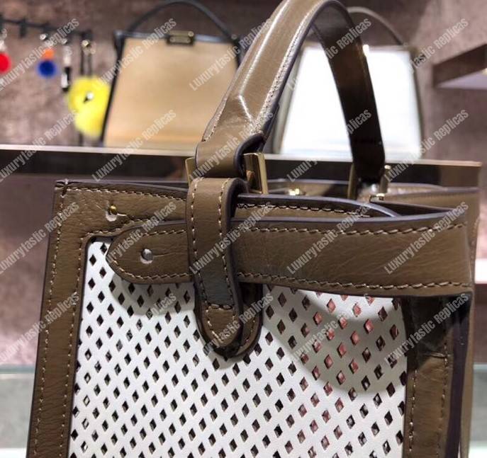 F**di peekaboo x-lite medium white leather bag