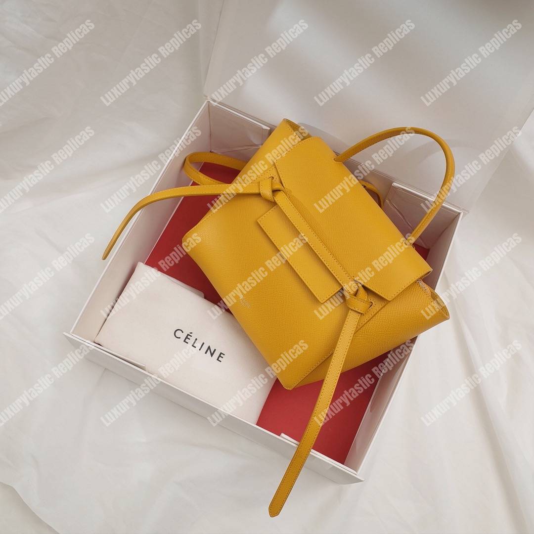 Ce**e nano belt bag in grained calfskin ocre