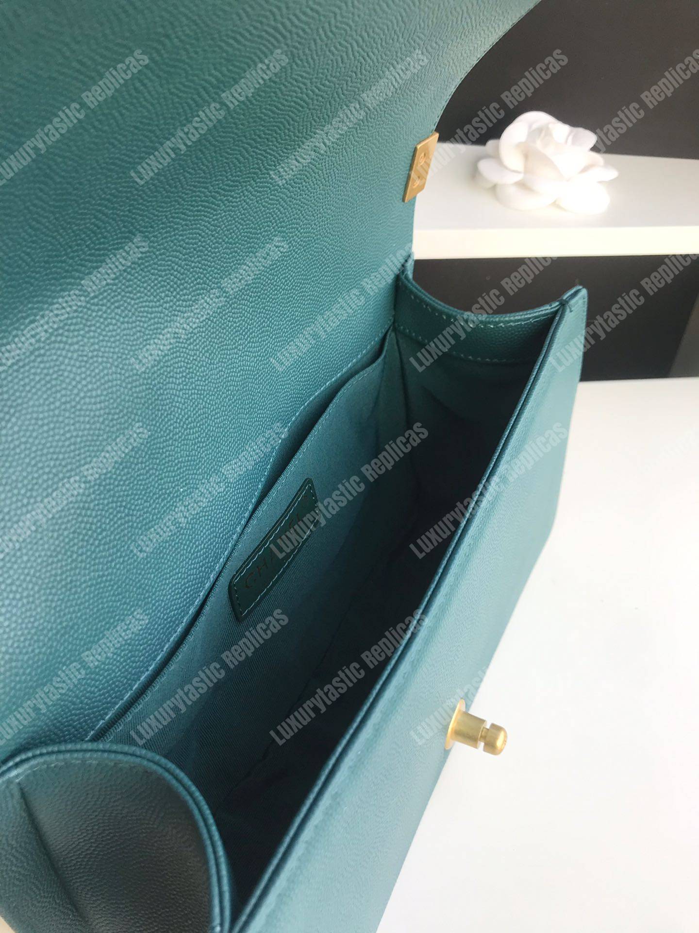 Ch*el boy medium handbag vert