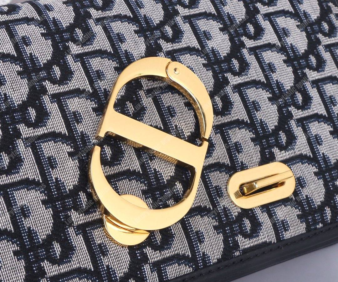 D*or 30 montaigne bag in blue oblique canvas