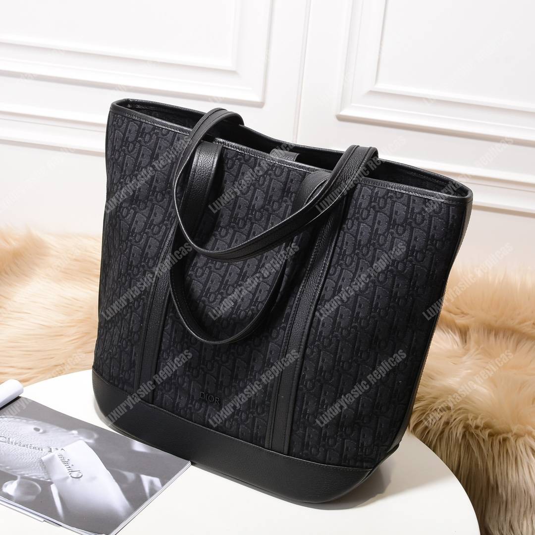 black voyage D*or oblique tote bag