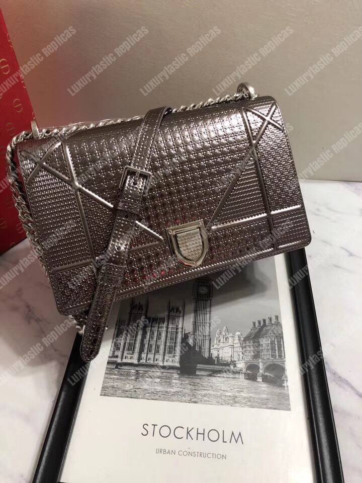 D*orama champagne metallic calfskin flap bag