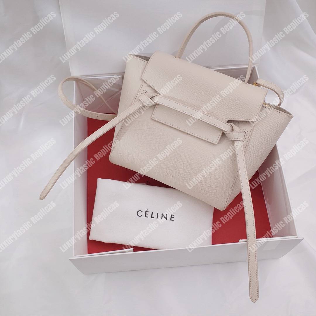 Ce**e nano belt bag in grained calfskin pale pink