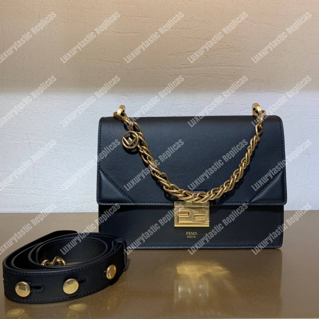 F**di kan u leather bag black