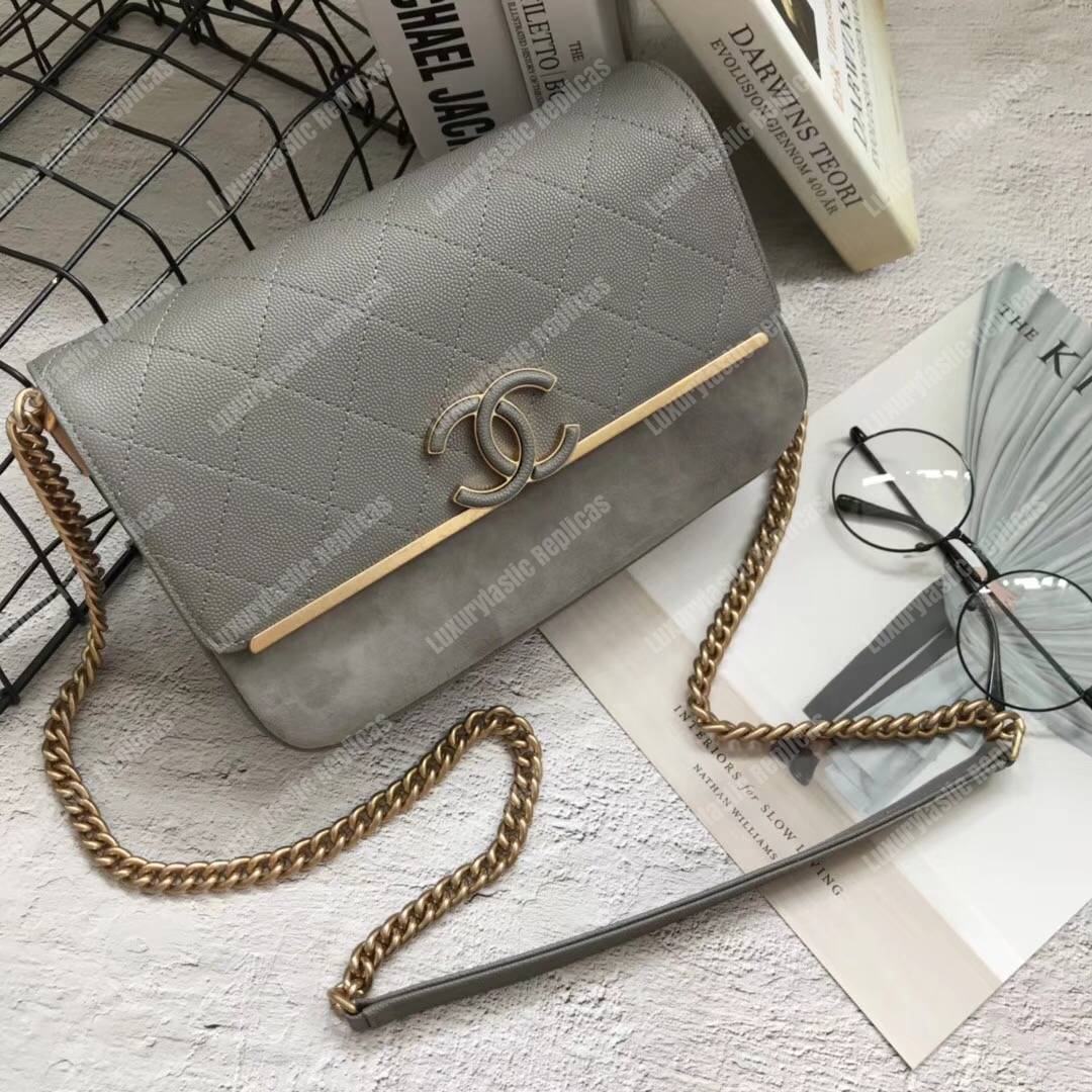 Ch*el classic flap bag grey