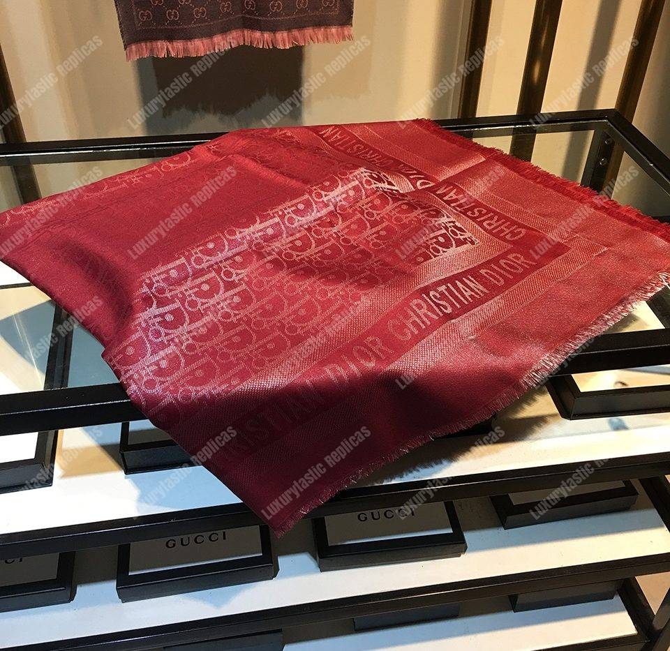 CD Oblique 140 Stole Wine Red