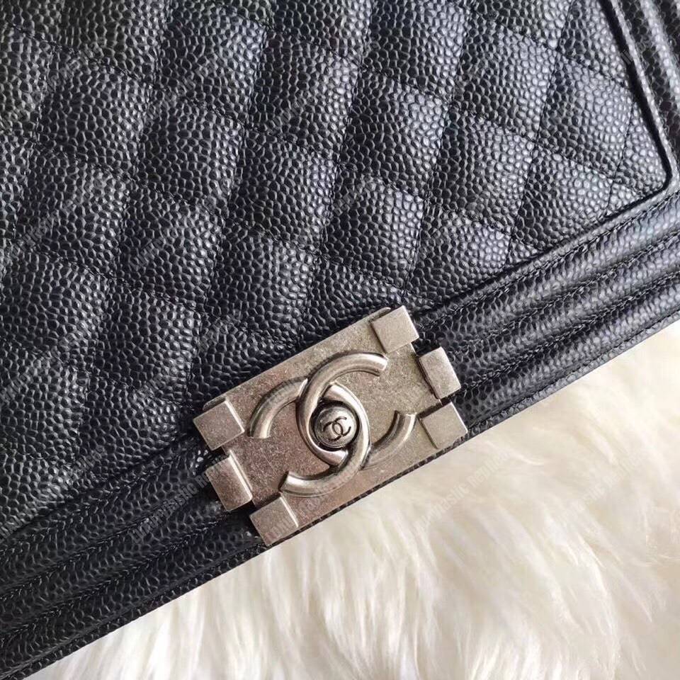 Ch*el boy medium handbag black