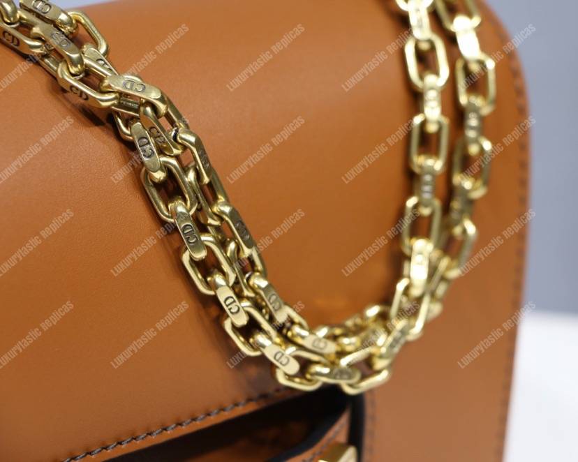 j’aD*or calfskin flap bag brown