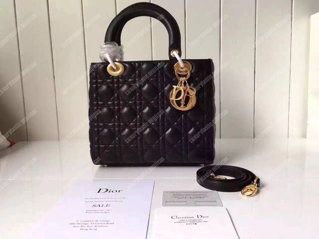 lady D*or lambskin bag black