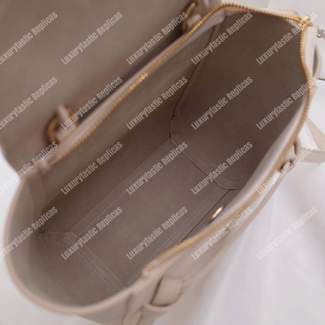 Ce**e nano belt bag in grained calfskin pale pink