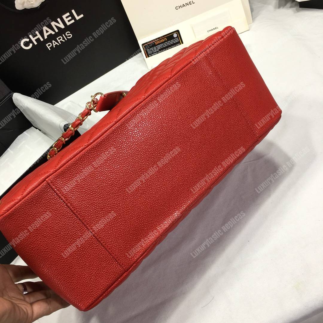 Ch*el large shopping tote red