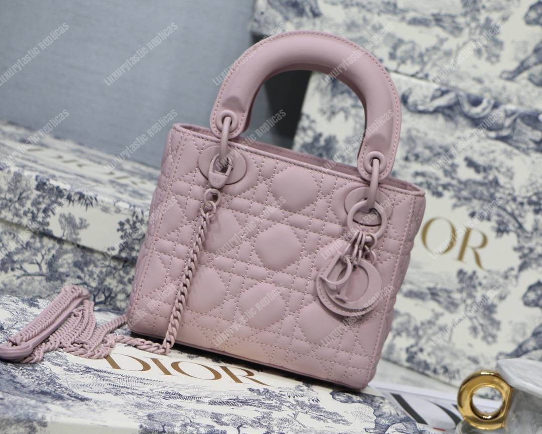 mini lady D*or bag ultra-matte pink