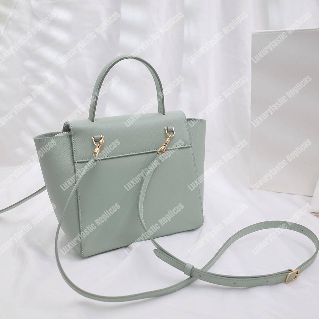 Ce**e nano belt bag in grained calfskin vert d’eau