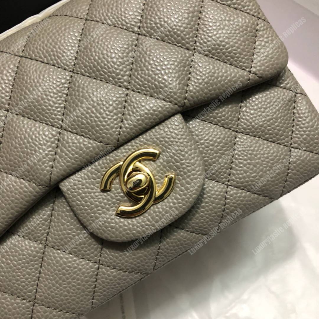 Ch*el mini flap bag grey