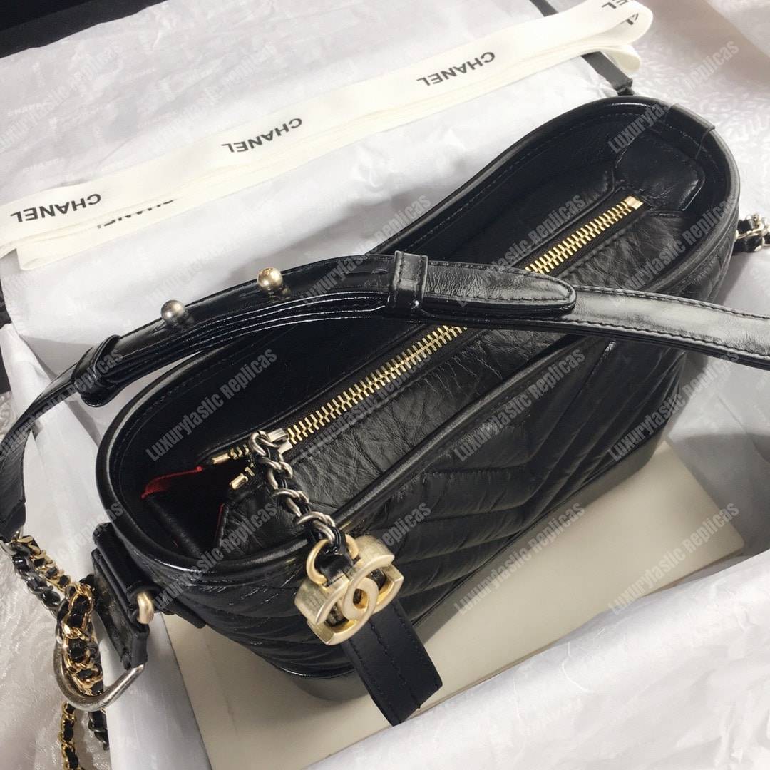 Ch*el’s gabrielle small hobo bag black