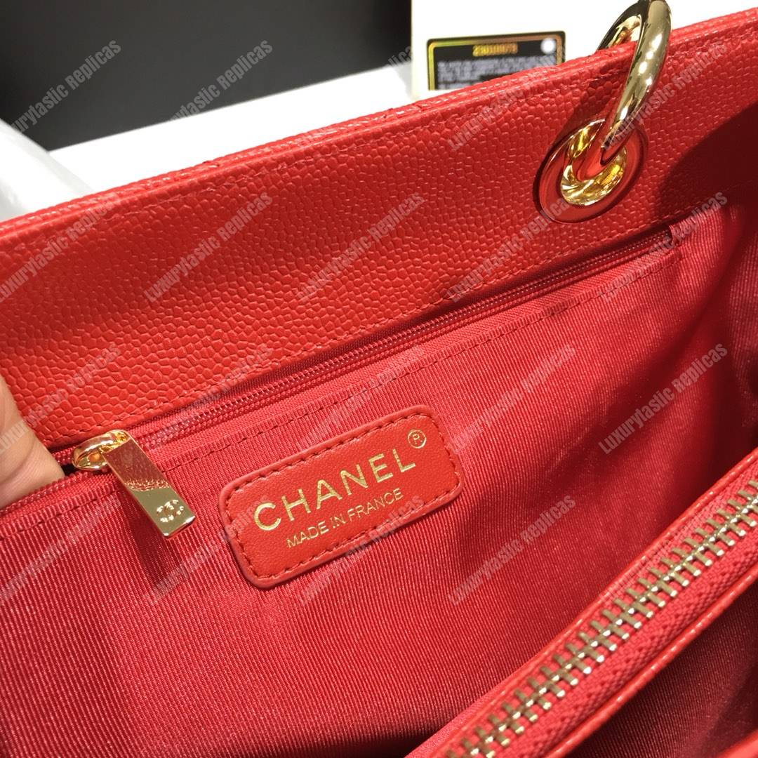 Ch*el large shopping tote red