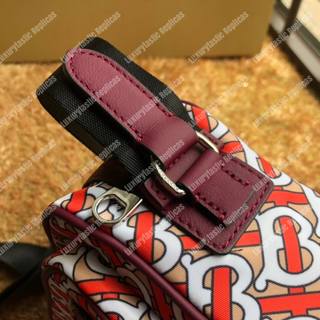 B**rry monogram print and leather crossbody bag vermilion
