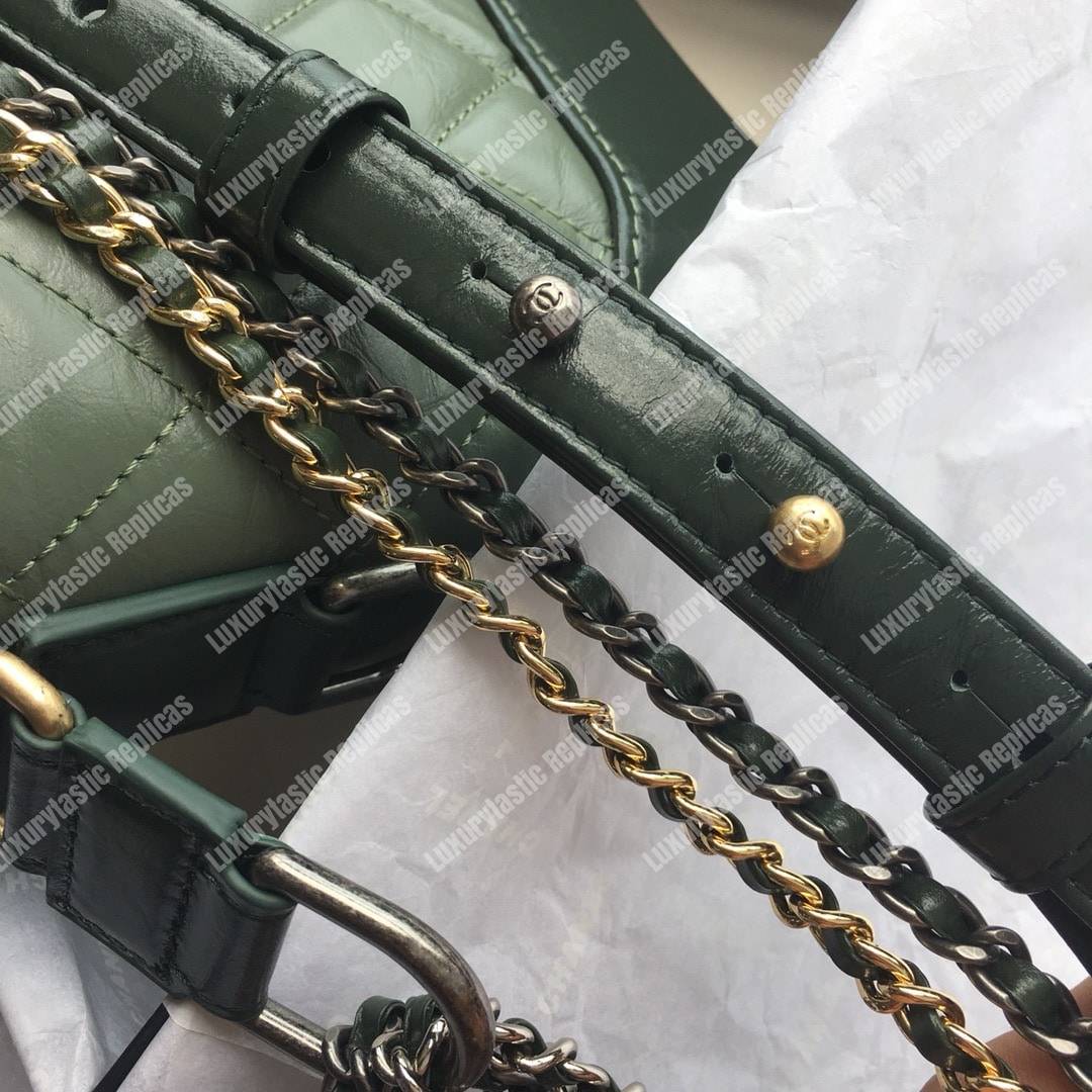 Ch*el’s gabrielle small hobo bag green