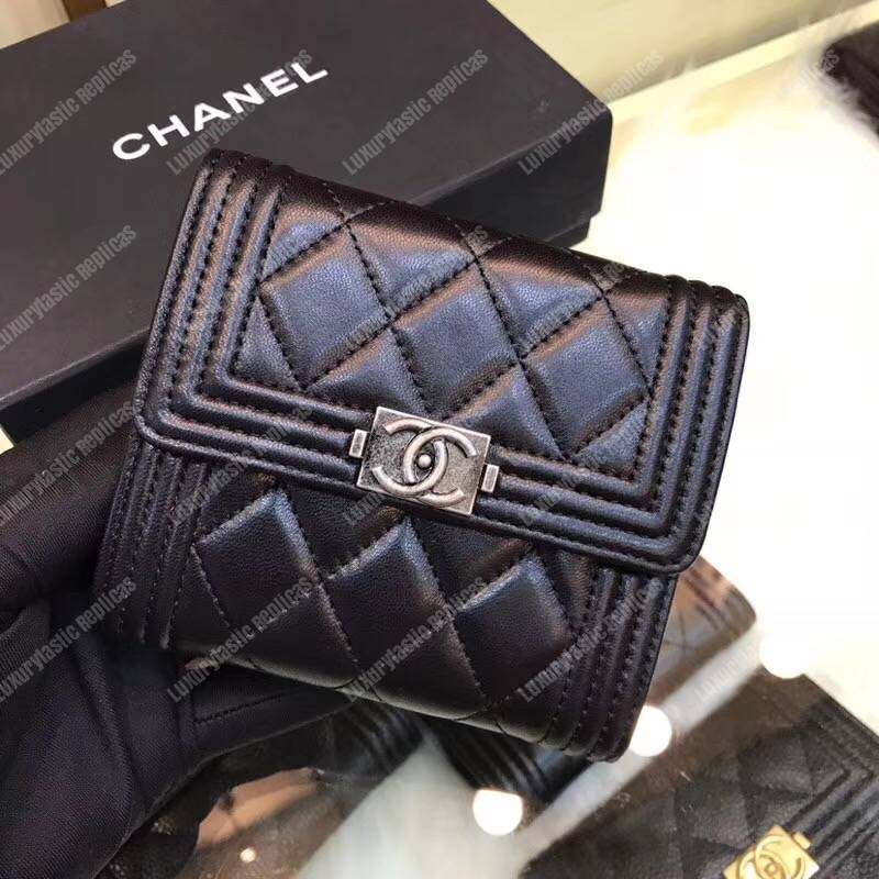 Ch*el boy small flap wallet black