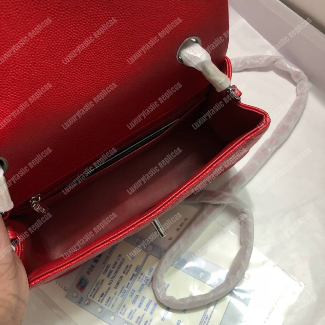 Ch*el mini flap bag red