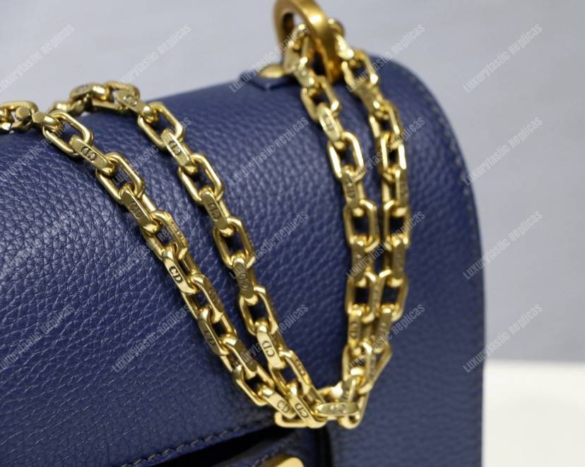 j’aD*or calfskin flap bag dark blue