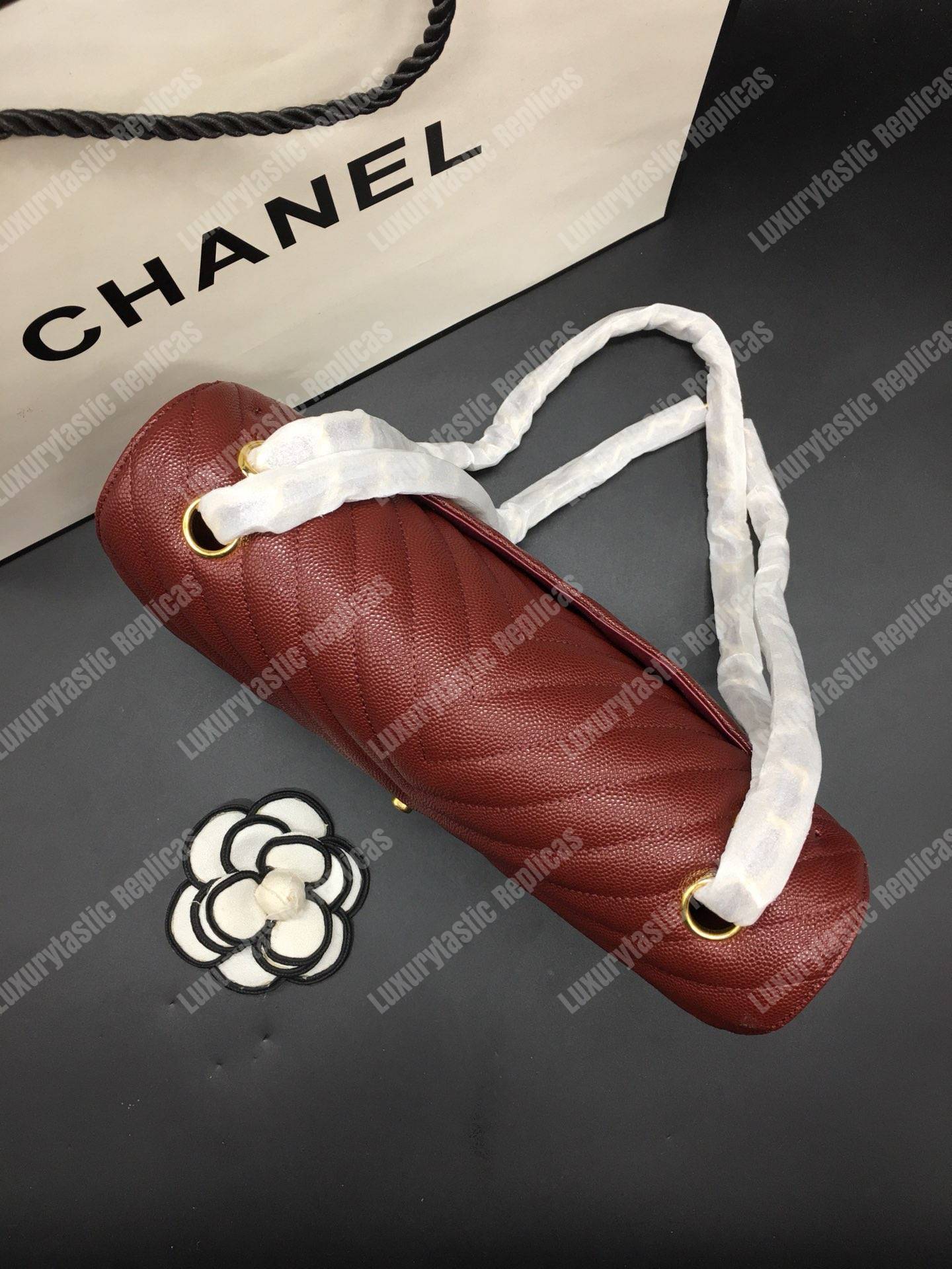 Ch*el classic medium handbag burgundy