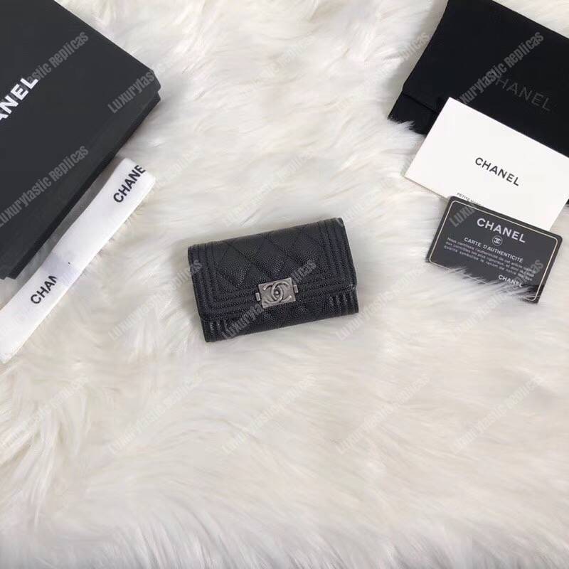 Ch*el boy small flap wallet black