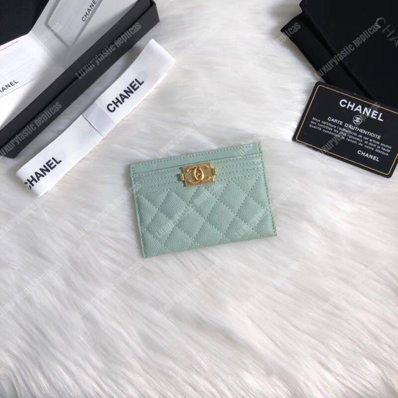 Ch*el boy card holder light green