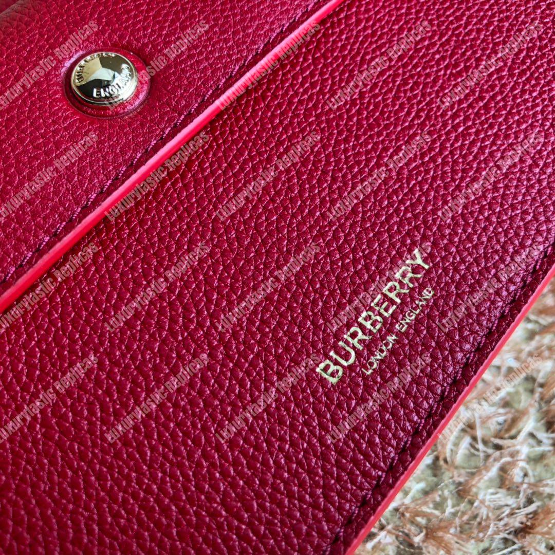 B**rry mini leather title bag with pocket detail red