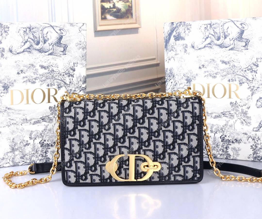 D*or 30 montaigne bag in blue oblique canvas