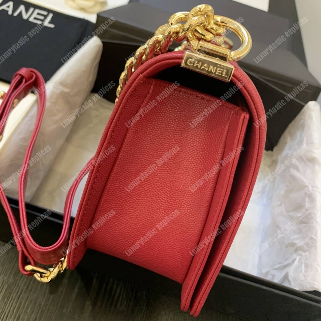 Ch*el boy medium handbag red
