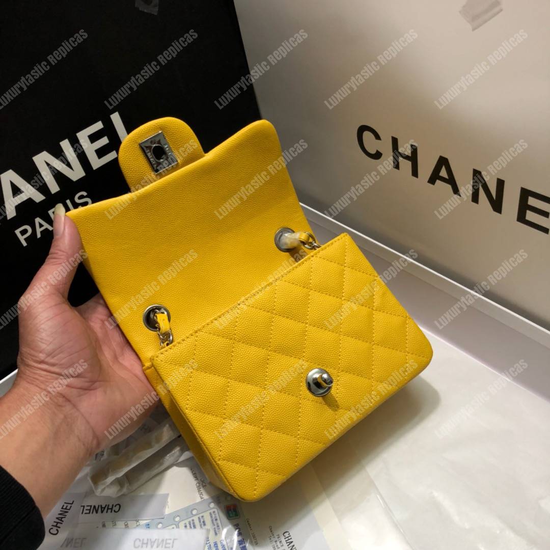 Ch*el mini flap bag yellow