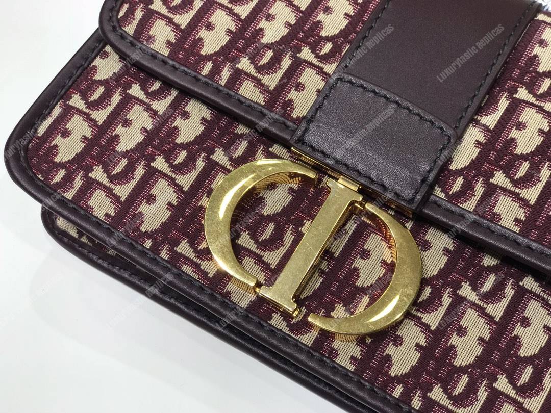 30 montaigne D*or oblique flap bag burgundy
