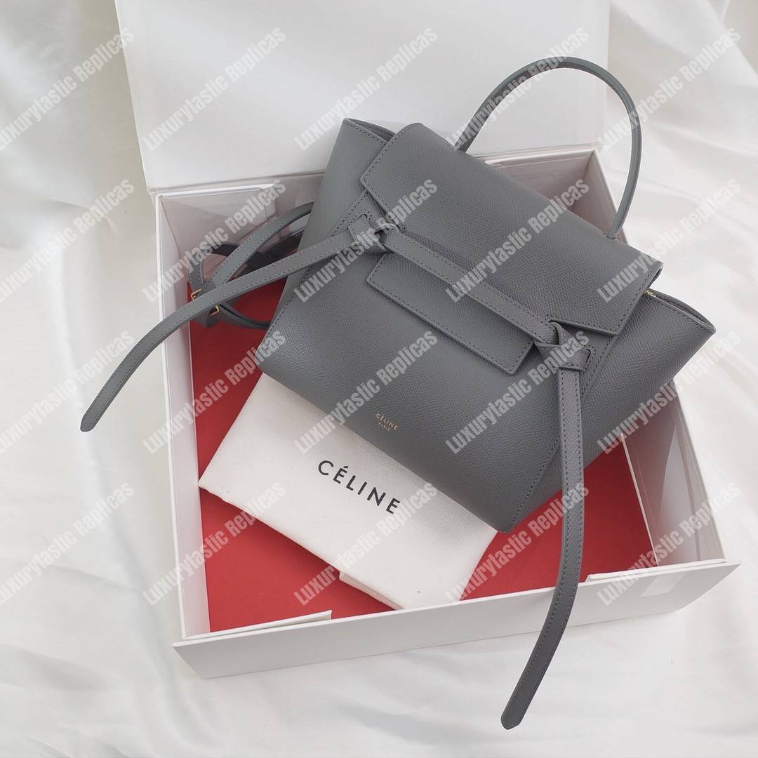 Ce**e nano belt bag in grained calfskin grey