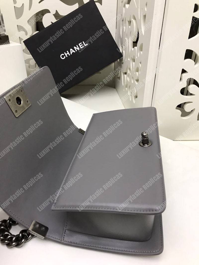 Ch*el boy handbag grey