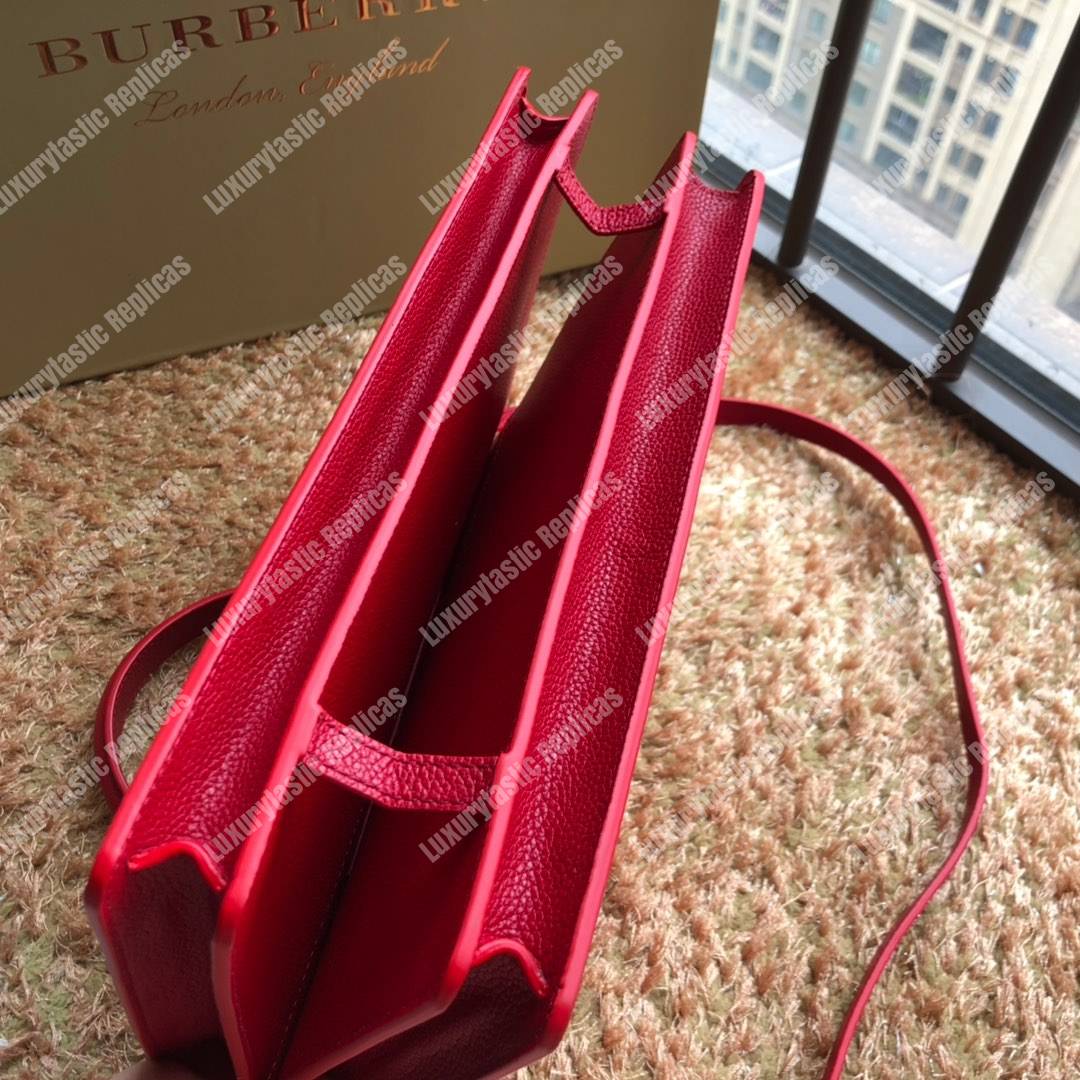 B**rry small leather title bag with pocket detail red