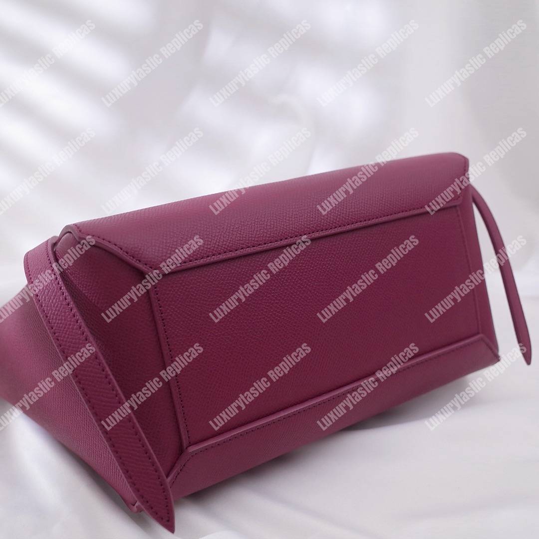 Ce**e nano belt bag in grained calfskin raspberry