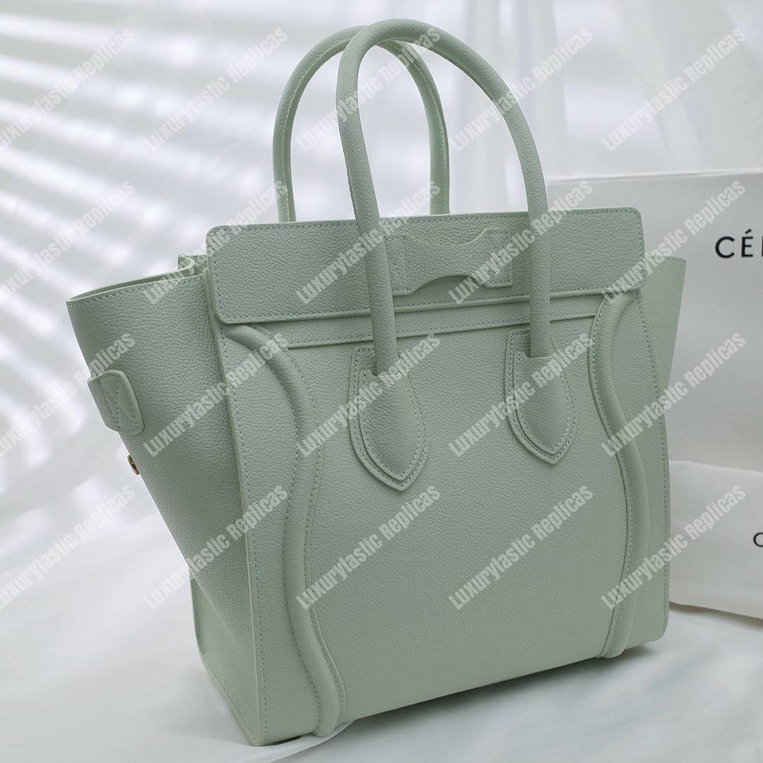Ce**e micro luggage handbag in drummed calfskin light khaki