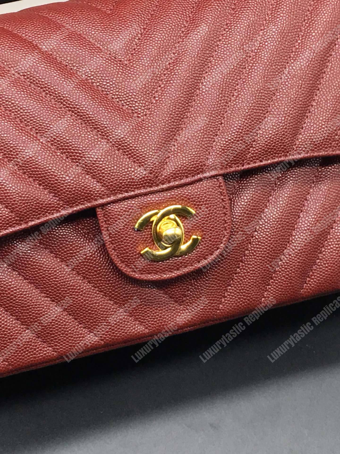 Ch*el classic medium handbag burgundy